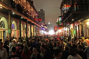 Bourbon Street, upper end of the scale.