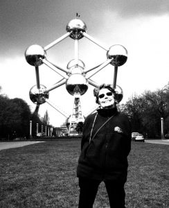 Inky Mum at the Atomium, Brussels.